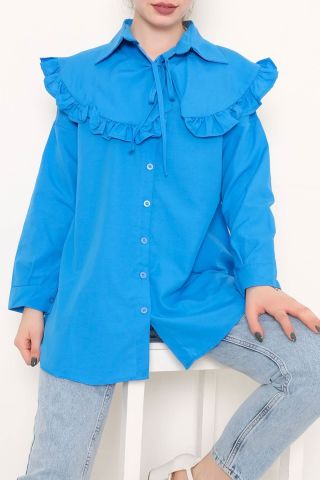 Takma Yakalı Tunik Mavi - 1108.1289.