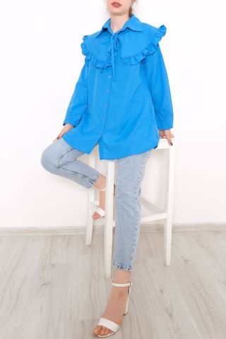 Takma Yakalı Tunik Mavi - 1108.1289.