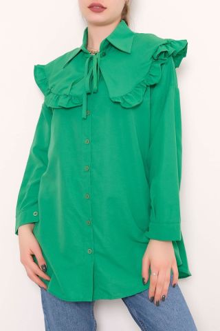 Takma Yakalı Tunik Yeşil - 1108.1289.
