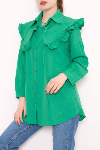 Takma Yakalı Tunik Yeşil - 1108.1289.