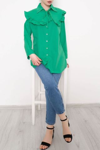 Takma Yakalı Tunik Yeşil - 1108.1289.