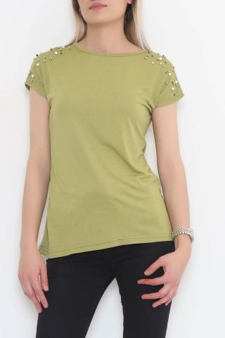 İnci Detaylı Bluz Haki - 11278.599.