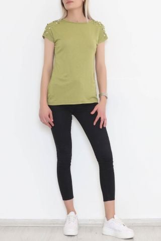 İnci Detaylı Bluz Haki - 11278.599.