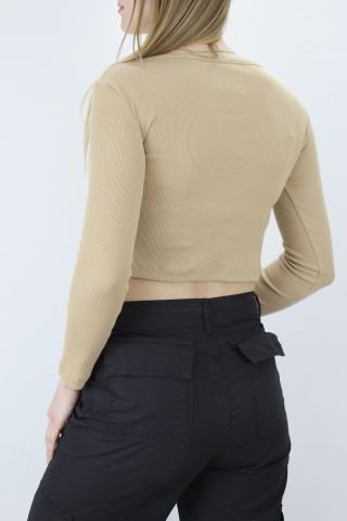 U Yaka Kaşkorse Bluz Sütlükahve - 138.950