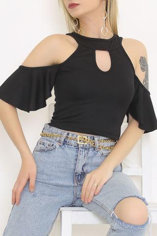 Omuz Dekolteli Bluz Siyah - 2789.1595.