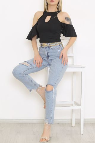 Omuz Dekolteli Bluz Siyah - 2789.1595.