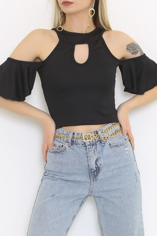 Omuz Dekolteli Bluz Siyah - 2789.1595.