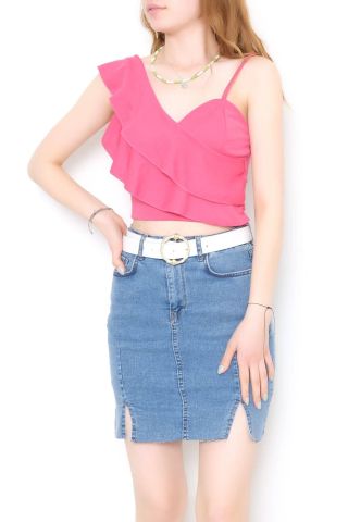 Önü Kat Kat Bluz Fuşya - 10690.631.