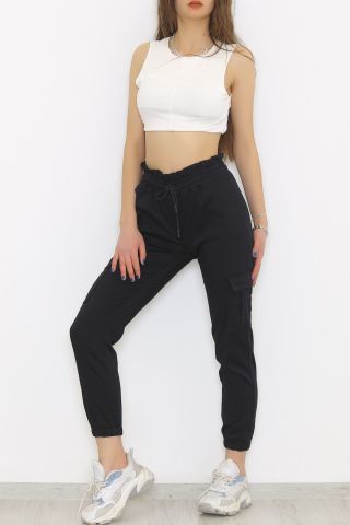 Beli Lastikli Kargo Pantolon Siyah - 8984.160.