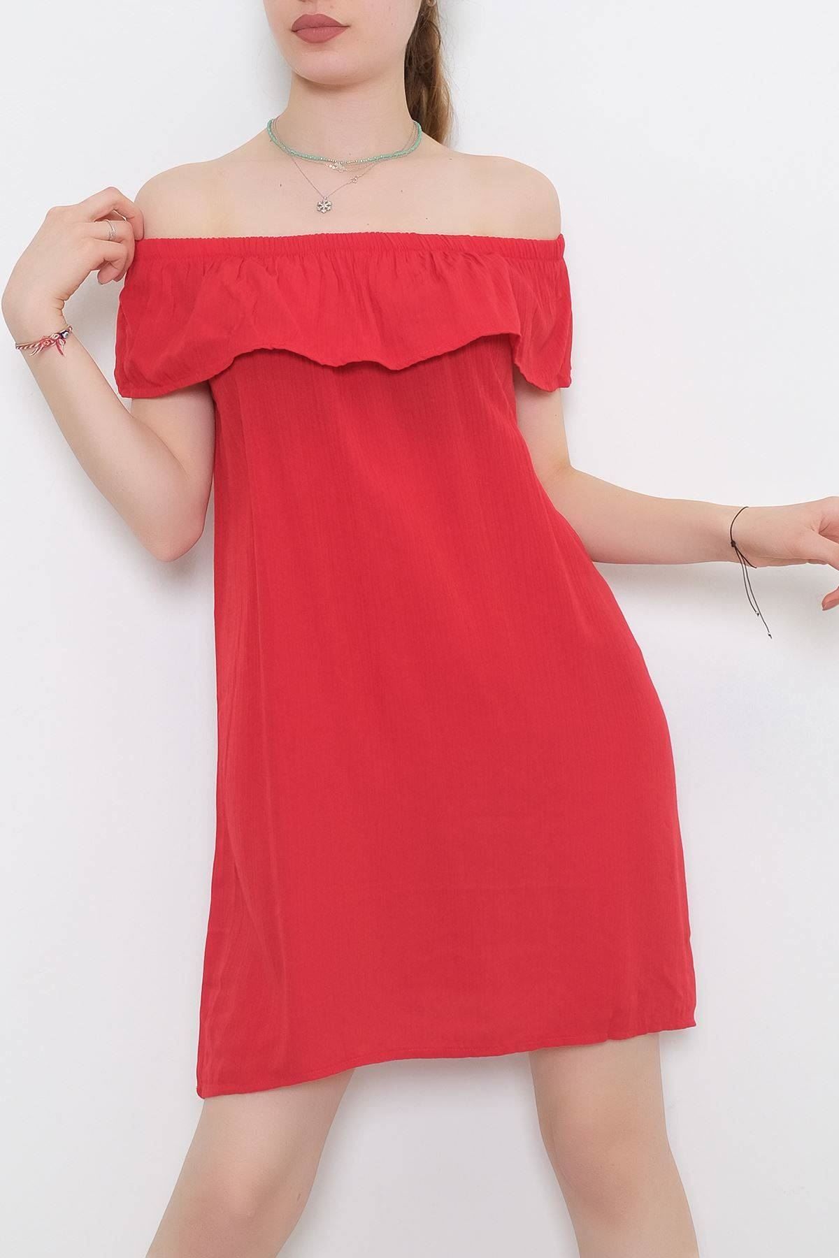 Şile Kumaş Madonna Elbise Kırmızı - 1236.1095.