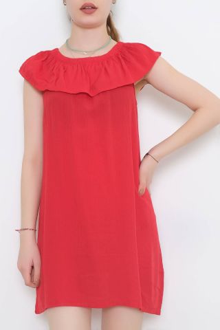 Şile Kumaş Madonna Elbise Kırmızı - 1236.1095.