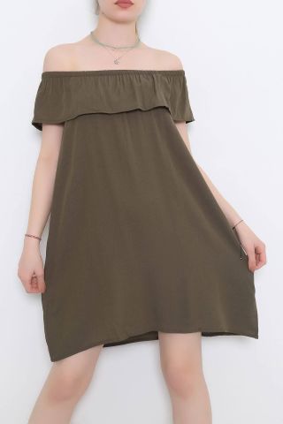 Şile Kumaş Madonna Elbise Haki - 1236.1095.