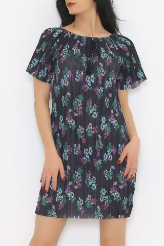 Madonna Yaka Elbise Çiçeklisiyah - 9648.107.