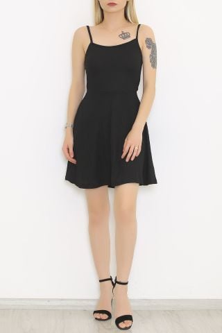 Sırt Bağlamalı Elbise Siyah - 9168.316.