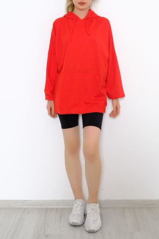 2 İplik Kapşonlu Sweat Kırmızı - 10202.253.