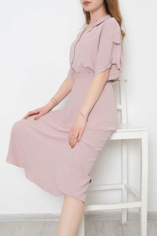 Beli Lastikli Elbise Bej - 10773.1322.