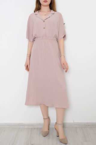 Beli Lastikli Elbise Bej - 10773.1322.