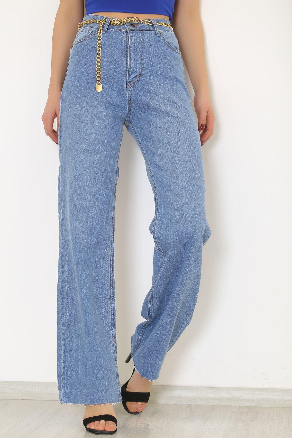 Paça Kesik Kot Pantolon Açıkmavi1 - 6217.1184.