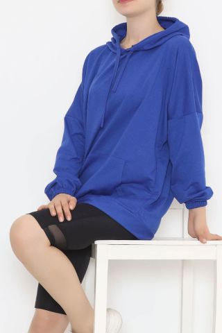 2 İplik Kapşonlu Sweat Saks - 10202.253.