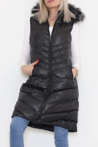 Kapşonlu Şişme Yelek Siyah - 8227.1316.