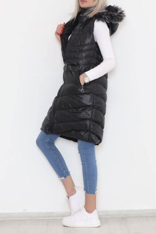 Kapşonlu Şişme Yelek Siyah - 8227.1316.