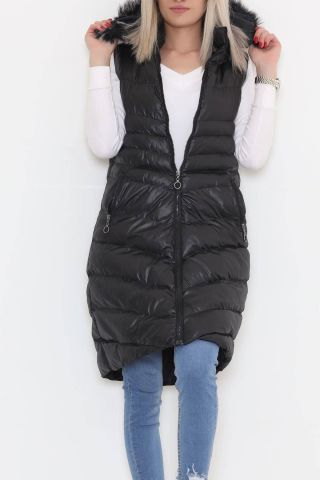 Kapşonlu Şişme Yelek Siyah - 8227.1316.