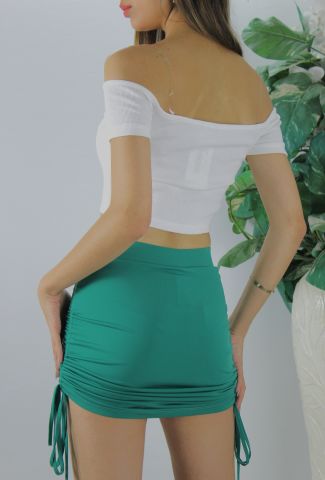 Fermuarlı Fitilli Bluz Krem - 97425.11