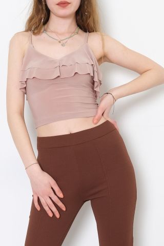 Yaka Fırfırlı Bluz Sütlükahve - 10694.631.