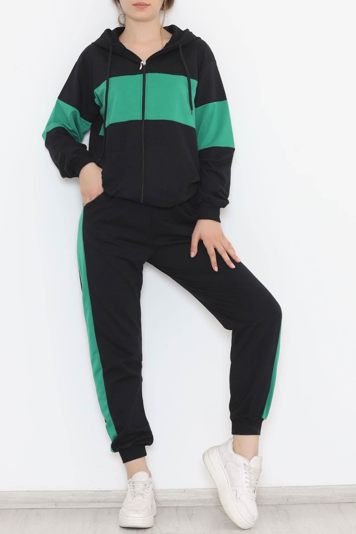 Garnili Eşofman Takımı Siyahyeşil - 8396.1348.