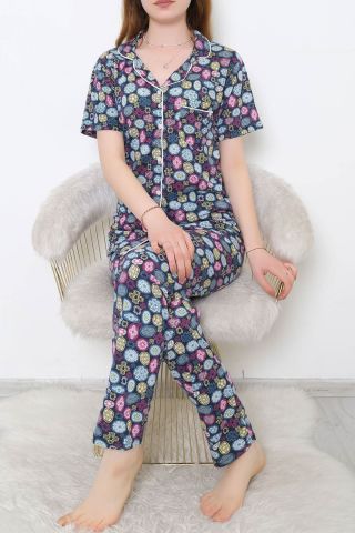 Düğmeli Pijama Takımı Laciyeşil - 10873.1048.