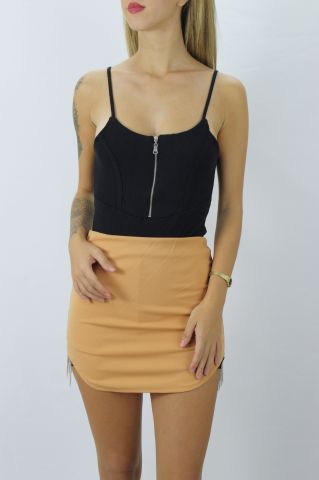 Fermuarlı Zıbın Bluz Siyah - 97404