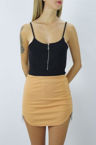 Fermuarlı Zıbın Bluz Siyah - 97404