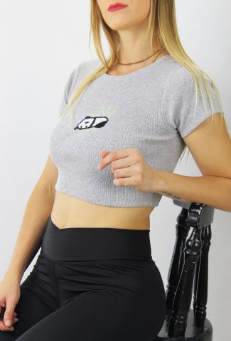Nakışlı Fitilli Bluz Gri - 118.064