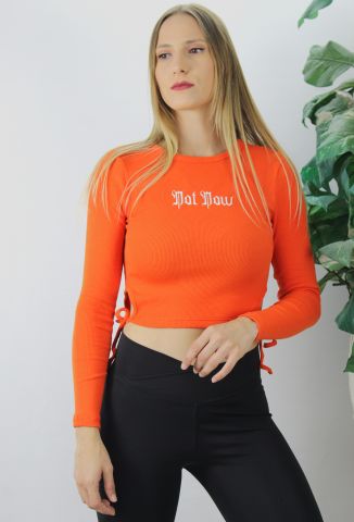 Nakışlı Fitilli Bluz Turuncu - 94584