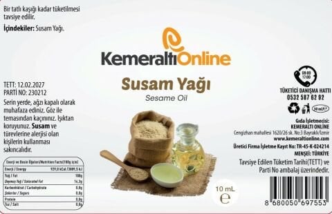 Susam Yağı (Soğuk Pres)