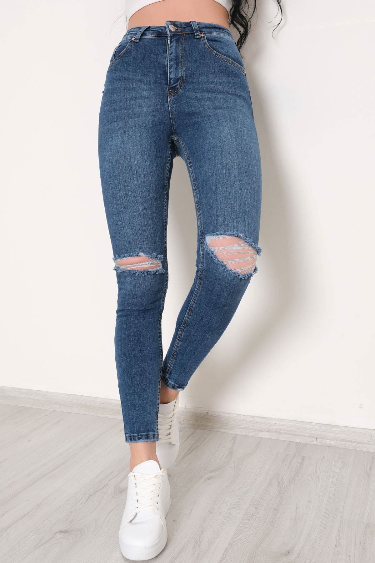 Lazerli Kot Pantolon Koyumavi - 22001.392.