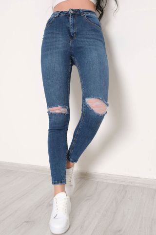 Lazerli Kot Pantolon Koyumavi - 22001.392.