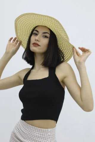 Boyun Geçirmeli Triko Büstiyer Siyah - P-019915