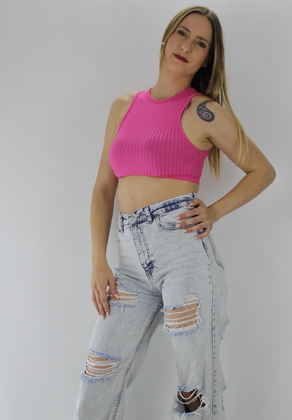 Halter Crop Pembe - 58.6235