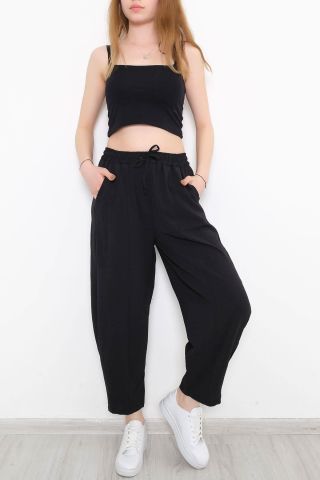 Çımalı Şalvar Pantolon Siyah - 11042.1247.