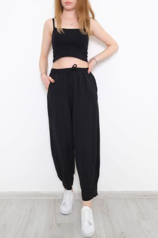 Çımalı Şalvar Pantolon Siyah - 11042.1247.