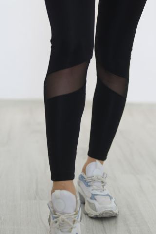 Tül Detaylı Tayt Siyah - 7526.1098.