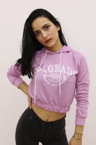 Kapşonlu Bel Lastikli Sweat - P-019085