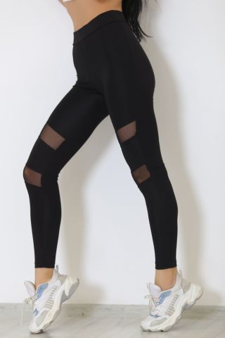 Tül Detaylı Tayt Siyah - 5330.1098.