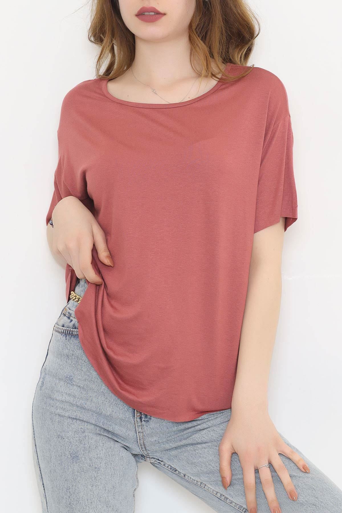 Ön Kısa Arka Uzun Tişört Gülkurusu - 10662.1095.