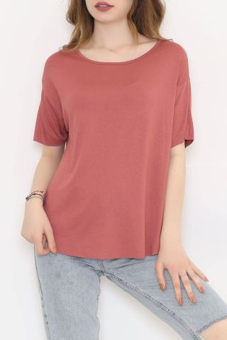 Ön Kısa Arka Uzun Tişört Gülkurusu - 10662.1095.