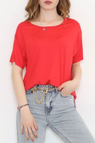 Ön Kısa Arka Uzun Tişört Kırmızı - 10662.1095.