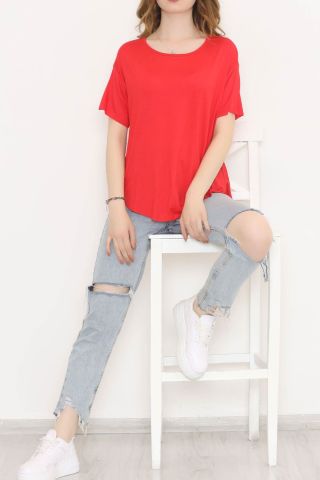 Ön Kısa Arka Uzun Tişört Kırmızı - 10662.1095.