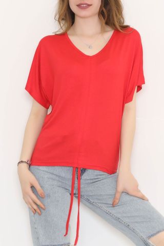 Önü Büzgülü Bluz Kırmızı - 10659.1095.