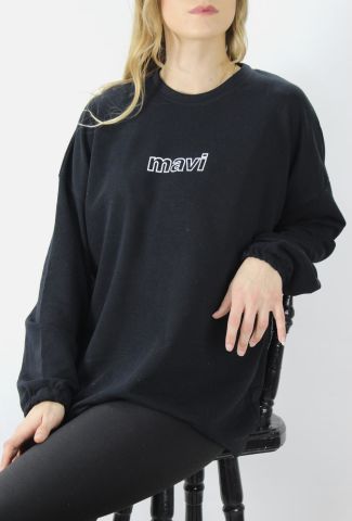 Baskılı İki İplik Sweat Siyah - DL420.1256